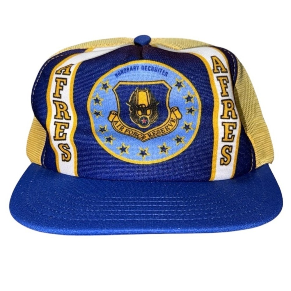 Vintage USA Pro-Line Trucker Hat Mens OSFA Blue Yellow Air Force Reserve AFRES‎